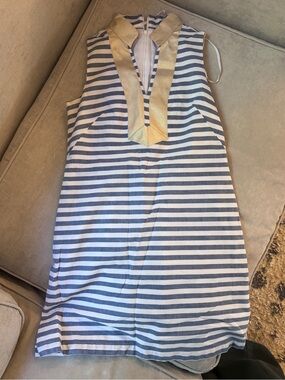 Striped Sleeveless 👗 W/ Gold V-Neck